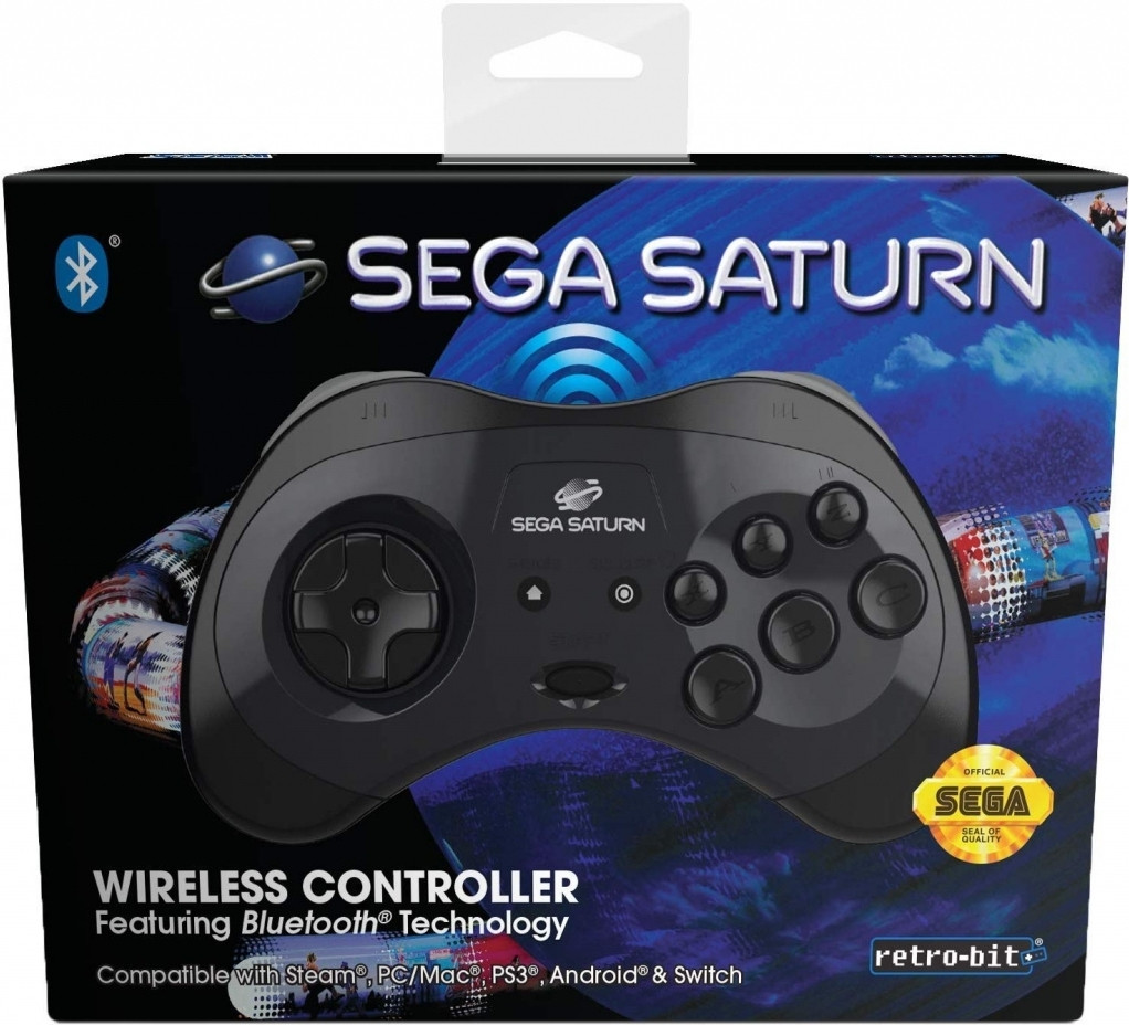 Retro-Bit SEGA Saturn Bluetooth Gamepad (Black)