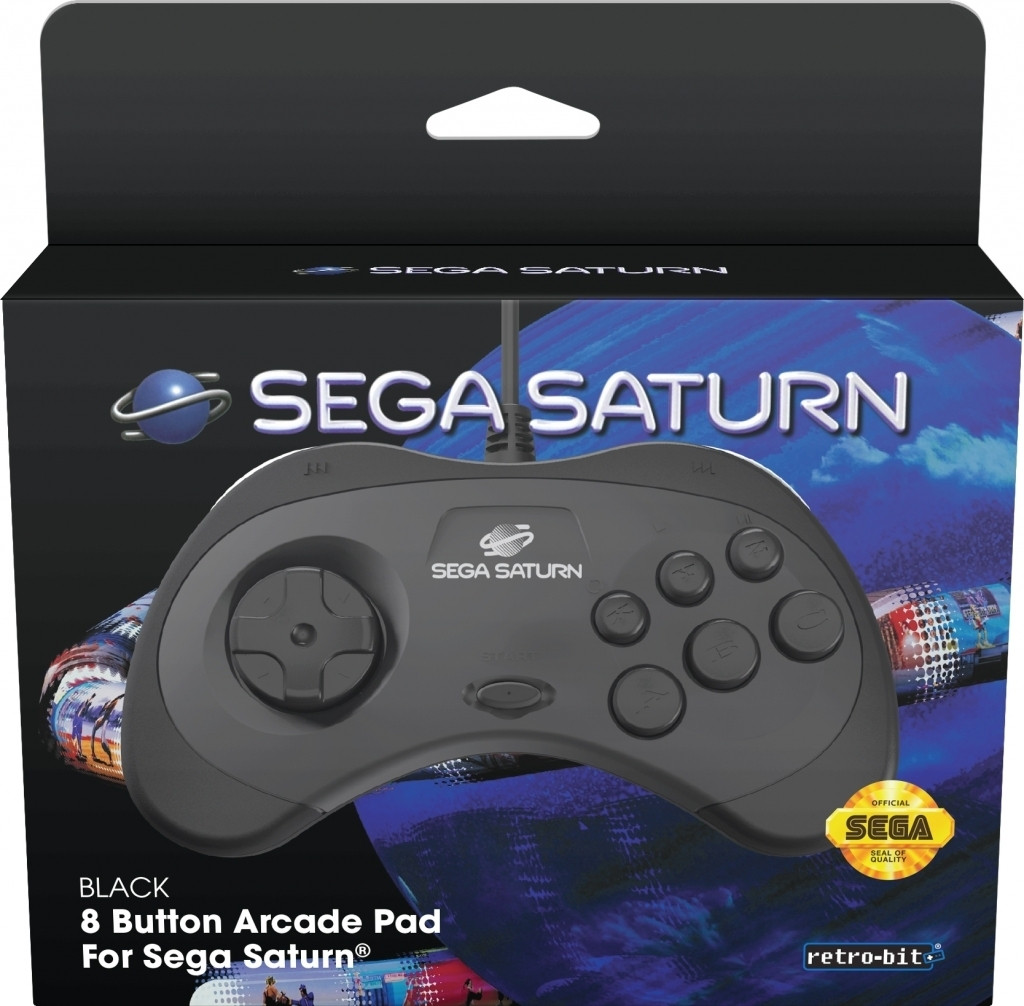 Retro-Bit - SEGA Saturn Classic Controller (Black)