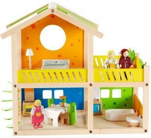 Hape houten poppenhuis Happy Villa 26 delig